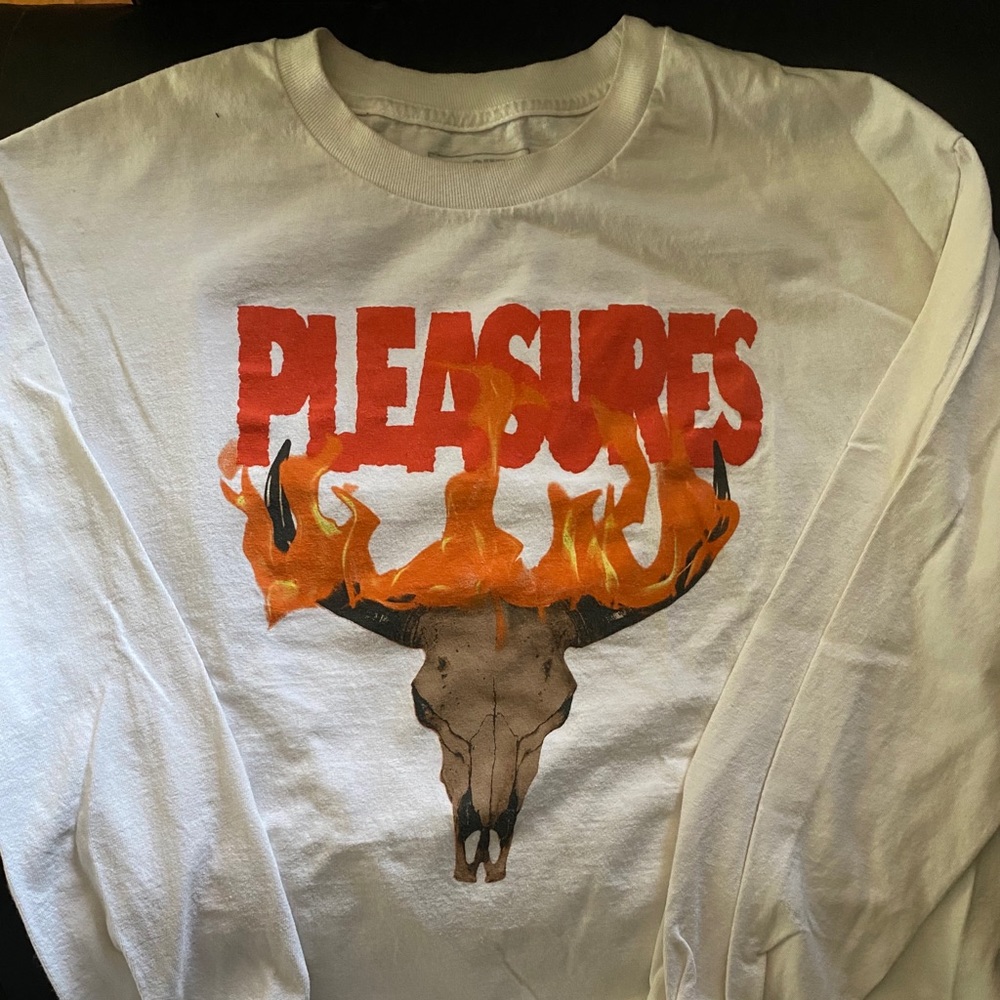 Pleasures white long sleeve